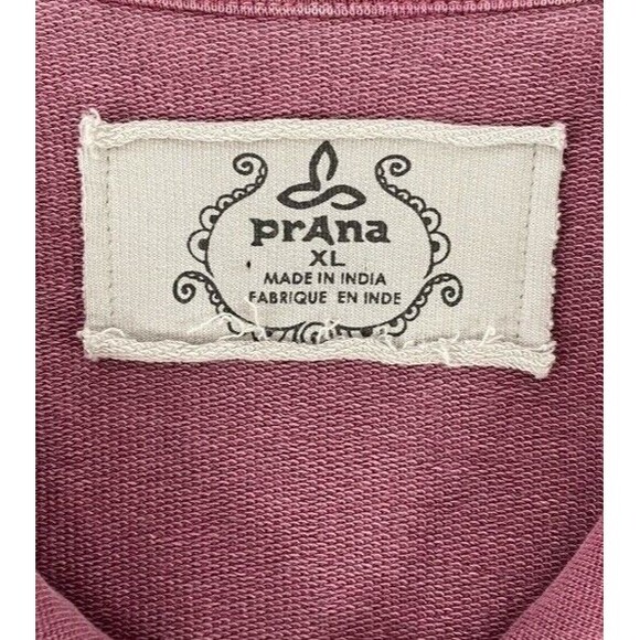 PRANA Jacket XL Organic Cotton Washed Out Mauve Shacket Blazer Cozy Pristine - Picture 3 of 9